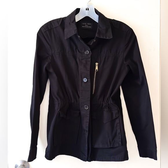 Love Tree Black Utility lightweight Jacket | S - Picture 1 of 7